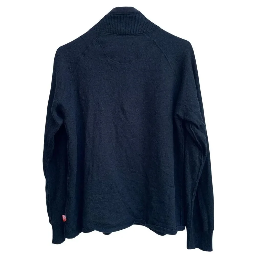 The North Face 1/4 Zip Wool Cotton Pullover Soft Black Sweater Size L